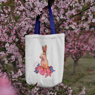 Spring Easter Bunny   Personalized Tote Bag