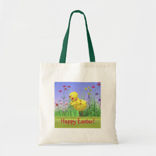Spring Easter Chicken Tote Bag