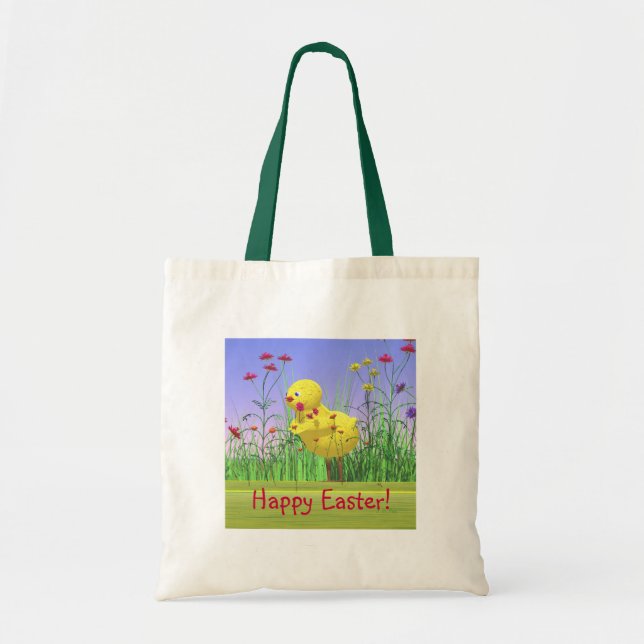 Spring Easter Chicken Tote Bag (Front)
