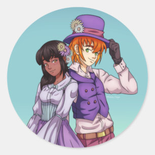 Spring Easter Couple Classic Round Sticker