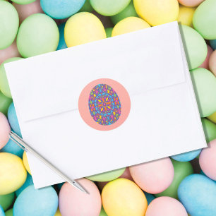 Spring Easter Decorated Egg Classic Round Sticker
