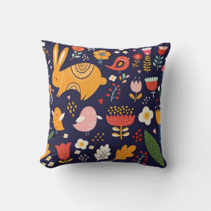 Spring Easter: flowers, bunnies collection Cushion