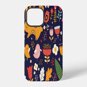 Spring Easter: flowers, bunnies collection iPhone 12 Case