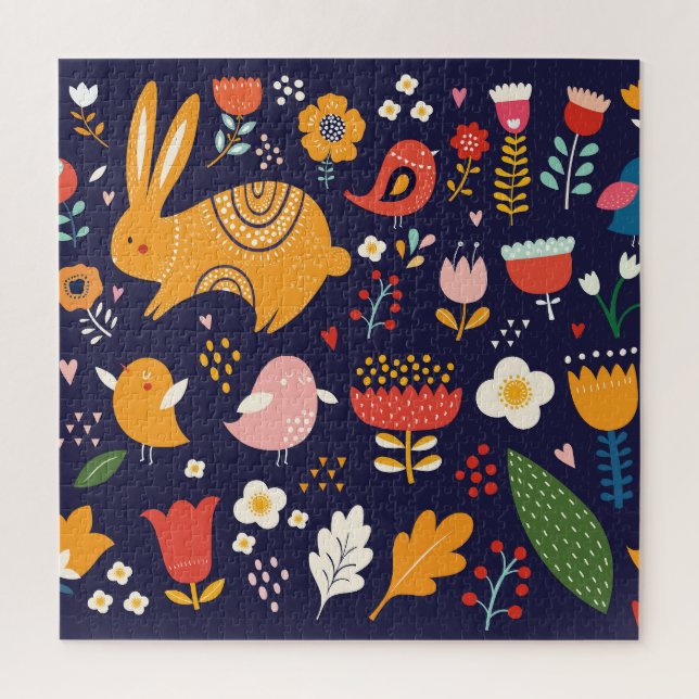 Spring Easter: flowers, bunnies collection Jigsaw Puzzle (Vertical)