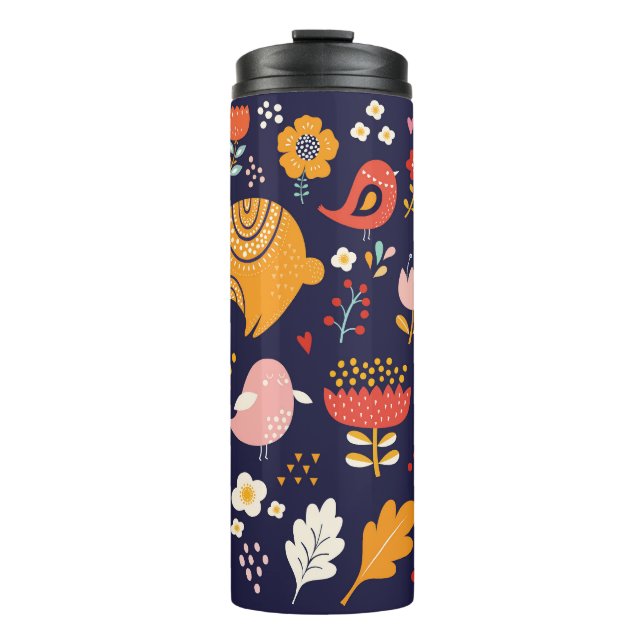 Spring Easter: flowers, bunnies collection Thermal Tumbler (Front)