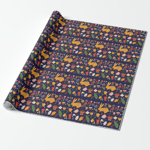 Spring Easter: flowers, bunnies collection Wrapping Paper
