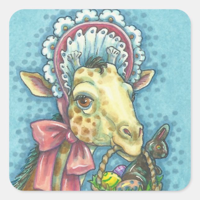 Spring EASTER GIRAFFE STICKER Sheet (Front)
