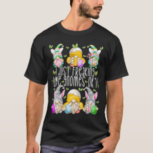 Spring Easter Gnome Graphic With Colourful Jumbo E T-Shirt