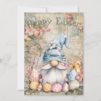 Spring Easter Gnome Holiday Card