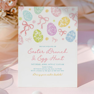 Spring Easter Invitation, Hand-Drawn Bunny Invitation