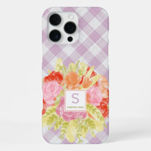 Spring Easter Pastel Pink Gingham Check Pattern iPhone 16 Pro Max Case