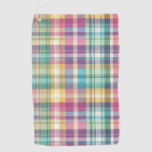 Spring/Easter pastel plaid/tartan Golf Towel