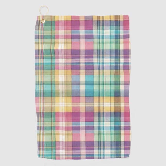 Spring/Easter pastel plaid/tartan  Golf Towel (Front)
