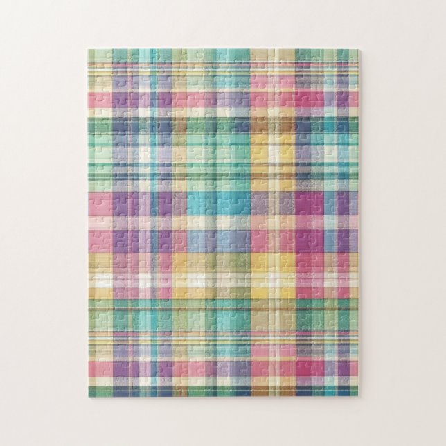 Spring/Easter pastel plaid/tartan  Jigsaw Puzzle (Vertical)