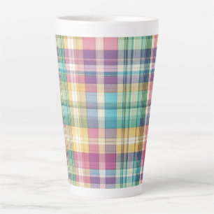 Spring/Easter pastel plaid/tartan  Latte Mug