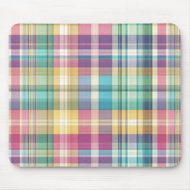 Spring/Easter pastel plaid/tartan  Mouse Pad (Front)