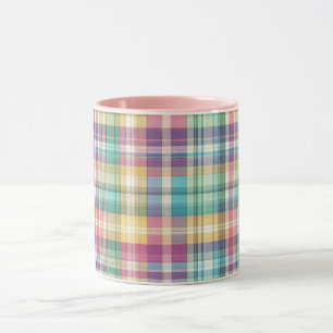 Spring/Easter pastel plaid/tartan  Mug