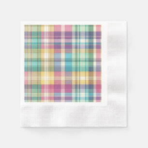 Spring/Easter pastel plaid/tartan  Napkin