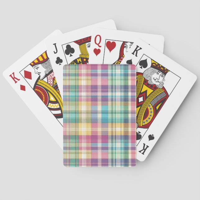 Spring/Easter pastel plaid/tartan  Playing Cards (Back)