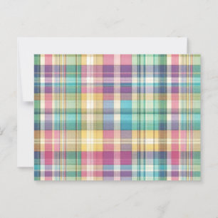 Spring/Easter pastel plaid/tartan Postcard