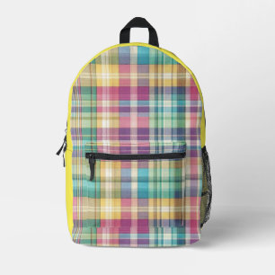 Spring/Easter pastel plaid/tartan Printed Backpack