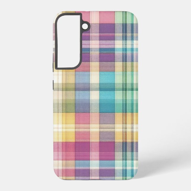 Spring/Easter pastel plaid/tartan  Samsung Galaxy S22+ Case (Back)