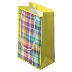 Spring/Easter pastel plaid/tartan Small Gift Bag