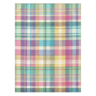 Spring/Easter pastel plaid/tartan  Tablecloth