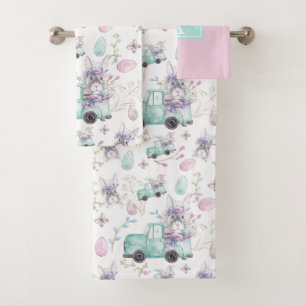 Spring Easter Personalised Watercolor Elements Bath Towel Set