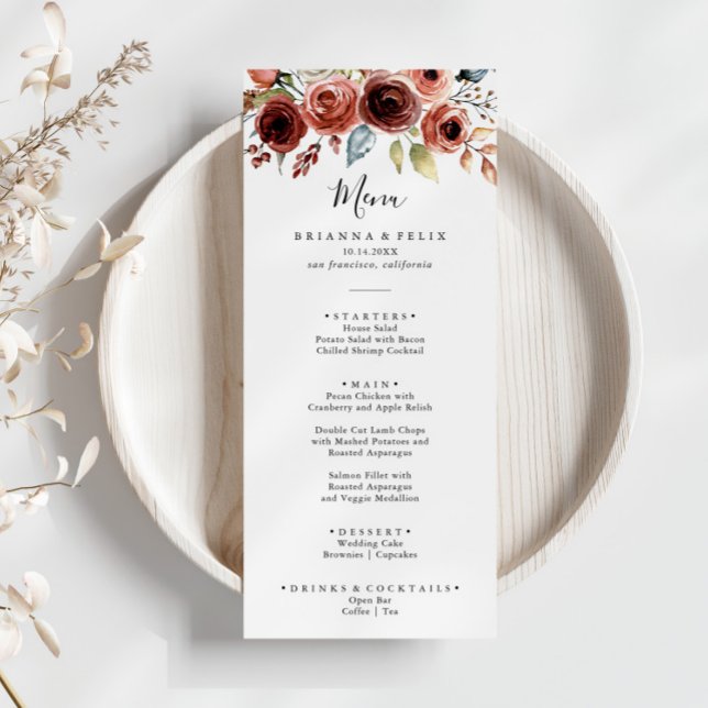 Spring Elegant Floral Dinner Menu (Creator Uploaded)