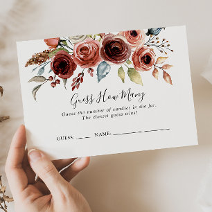 Spring Elegant Floral Guess How Many Game Card