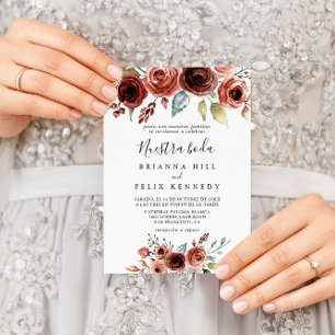 Spring Elegant Floral Nuestra Boda Wedding Invitation