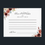 Spring Elegant Floral Wedding Advice Card<br><div class="desc">This spring elegant floral wedding advice card is perfect for a simple wedding. The design features Pink, blush, red, blue and burgundy hand-painted beautiful flowers coupled with green foliage. These cards are perfect for a wedding, bridal shower, baby shower, graduation party & more. Personalise the cards with the names of...</div>