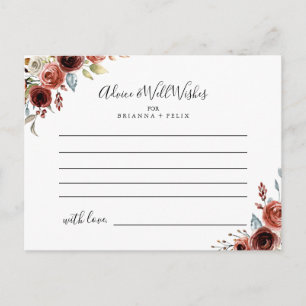 Spring Elegant Floral Wedding Advice Card