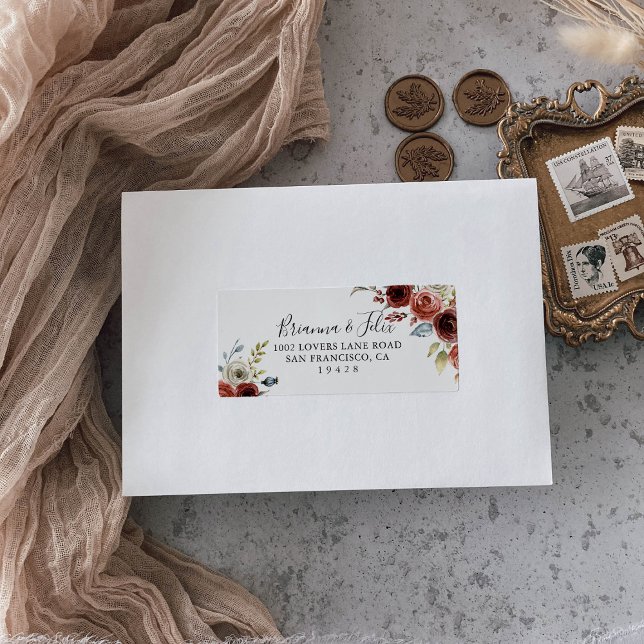 Spring Elegant Floral Wedding RSVP Address Label (Creator Uploaded)