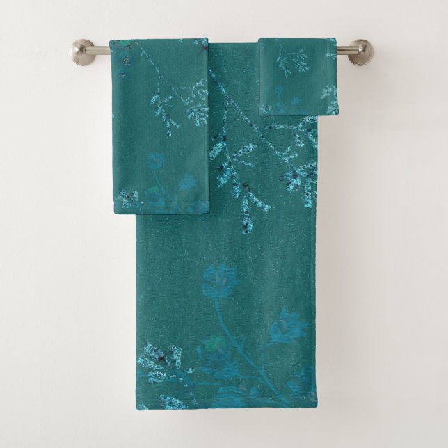 SPRING EMERALD GREEN BATHROOM TOWEL SET (Insitu)