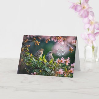 Spring Equinox Birds and Blossoms Flowers  Card