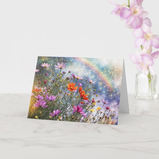 Spring Equinox Greetings with Flowers Card (Orchid)