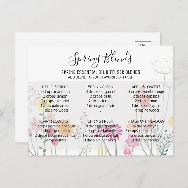 Spring Essential Oils Blend Postcard (Front/Back)