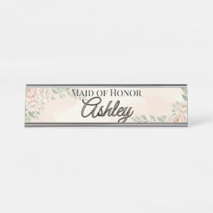 🌸 SPRING — “Ethereal Garden” Maid of Honour Desk Name Plate