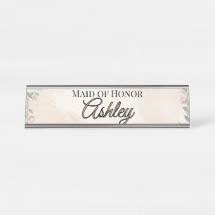 🌸 SPRING — “Ethereal Garden” Maid of Honour Desk Name Plate