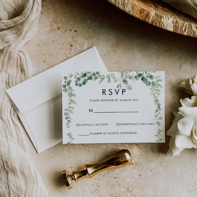 Spring Eucalyptus Greenery Minimalist RSVP (Creator Uploaded)