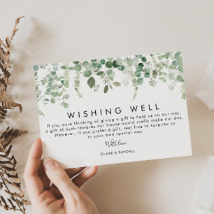 Spring Eucalyptus Greenery Wedding Wishing Well Enclosure Card