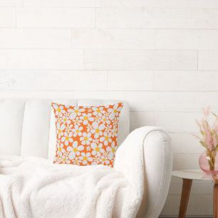 Spring Explosion Lush Throw Cushion (Orange)