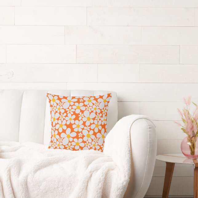 Spring Explosion Lush Throw Cushion (Orange) (Couch)