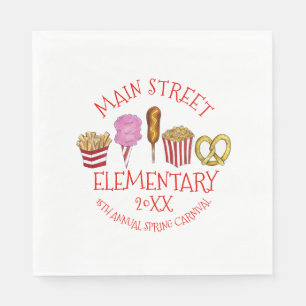 Spring Fair Carnival Festival Corndog Ice Cream Napkin