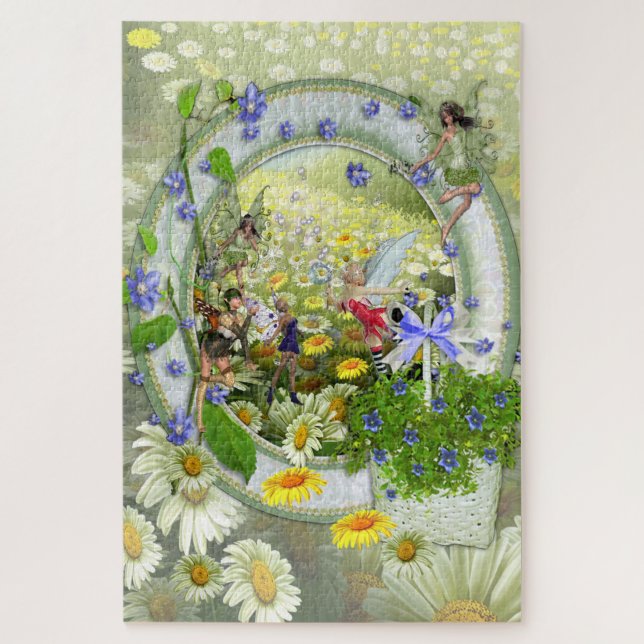 Spring Fairies and Daisies Jigsaw Puzzle (Vertical)