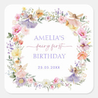 Spring Fairy Colourful Flowers 1st Birthday Party