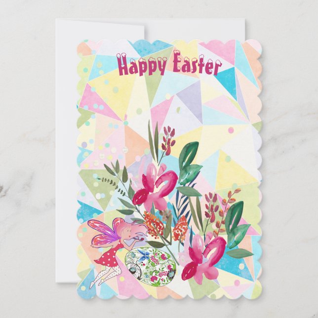 Spring Fairy Easter Egg Decorative Flower Greenery (Front)