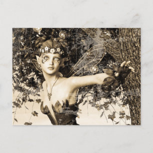 Spring Fairy Woodland Vintage Photo Fantasy Art Holiday Postcard